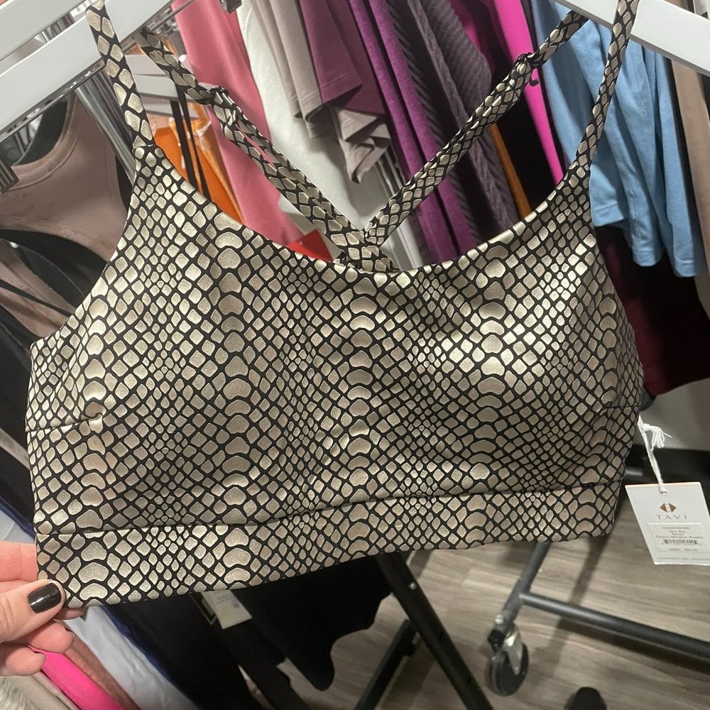 Tavi Bra in Ebony Metallic Snake